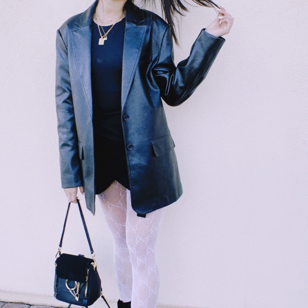 ZARA LEATHER BLAZER 💸